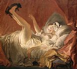 Young Woman Playing with a Dog by Jean-Honore Fragonard